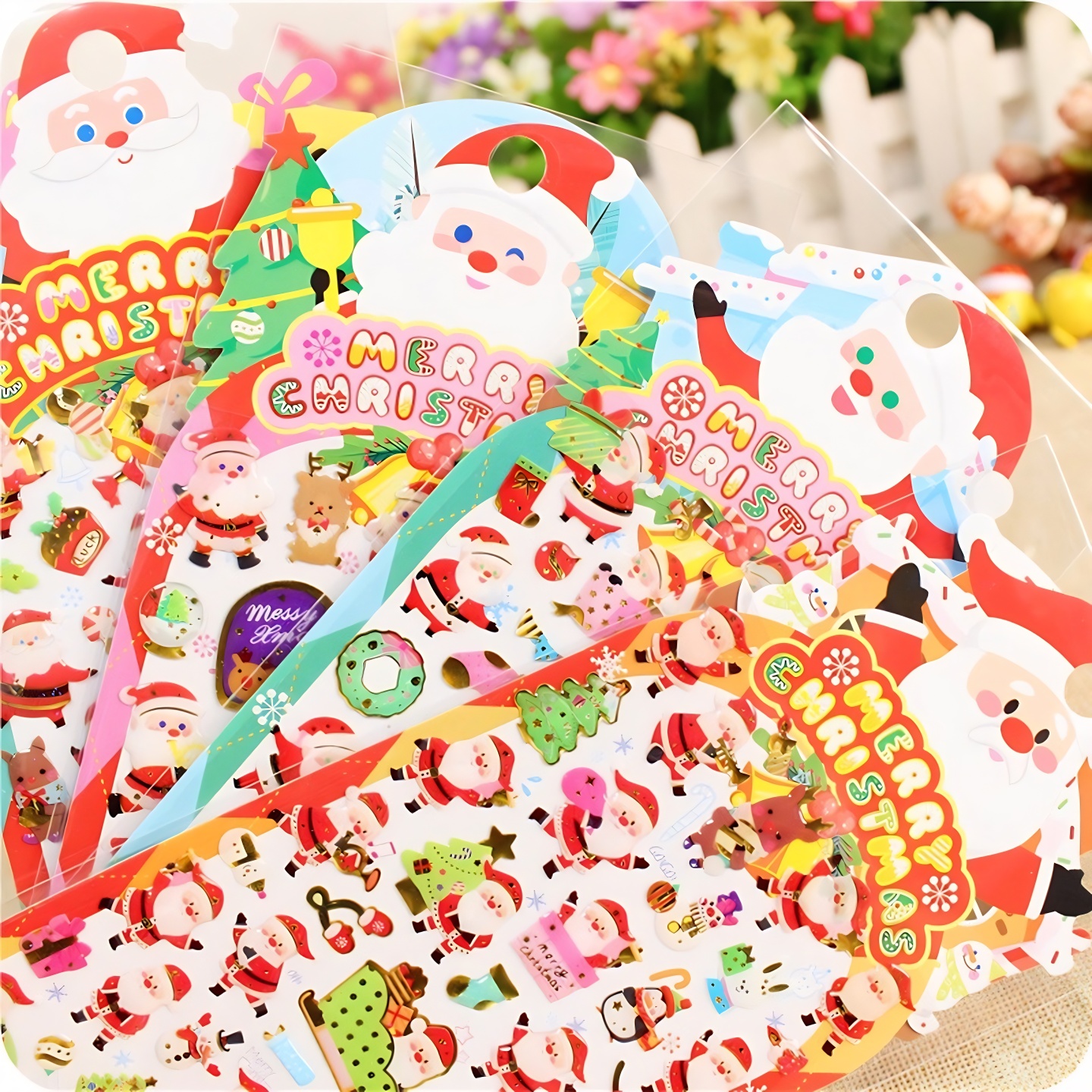 圣诞节儿童烫金贴纸圣诞老人节日