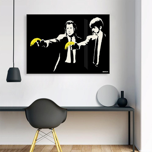 班克西讽刺低俗小说装饰画Banksy