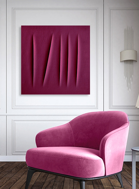 高级感刀割装饰画极简空间艺术画紫罗兰色红色工作室餐厅大幅挂画