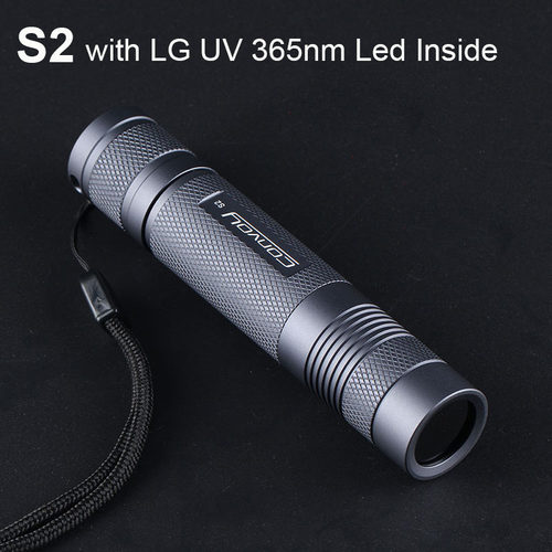 Convoy毛裤S2紫光灯手电筒18650 UV 365nm ZWB2滤光验钞荧光检测