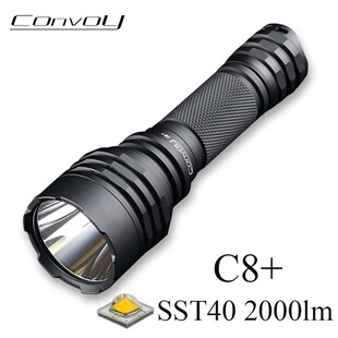Convoy黑色C8+SST40 Led 高功率18650手电筒钓鱼露营徒步工作灯