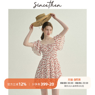 碎花裙短裙女夏季 度假连衣裙夏小个子穿搭裙子短款 法式 sincethen