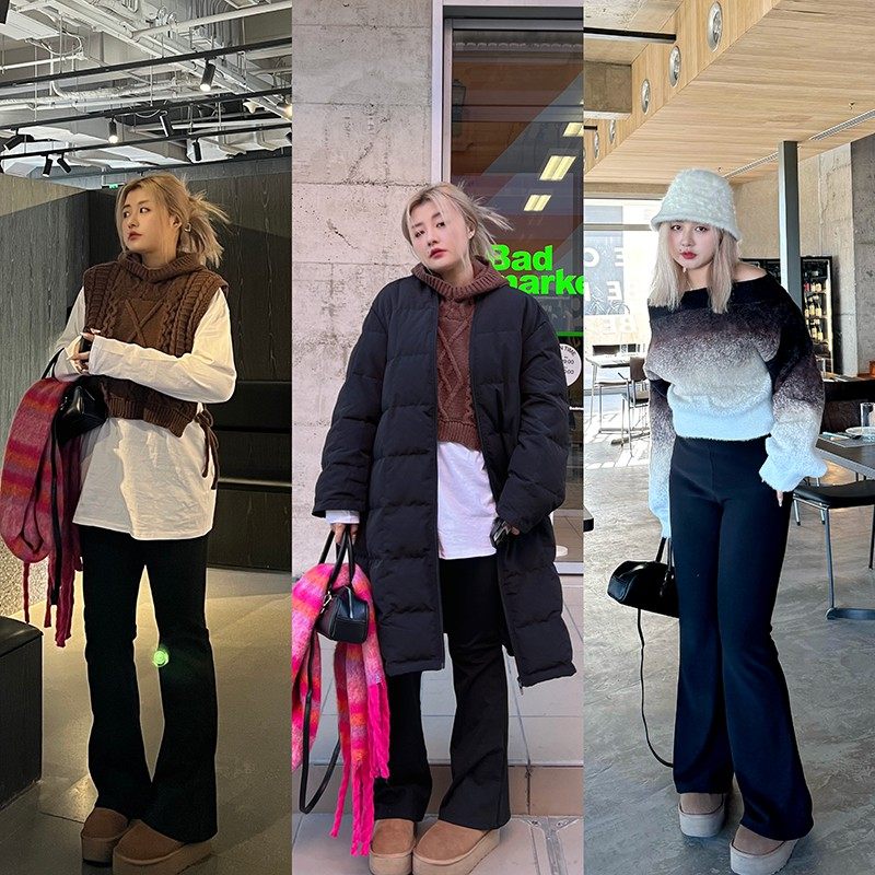 LTGIRL2024大码春夏高腰喇叭鲨鱼裤女薄款显瘦外穿打底裤