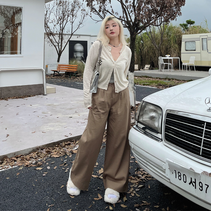 高腰街头风长裤阔腿休闲裤