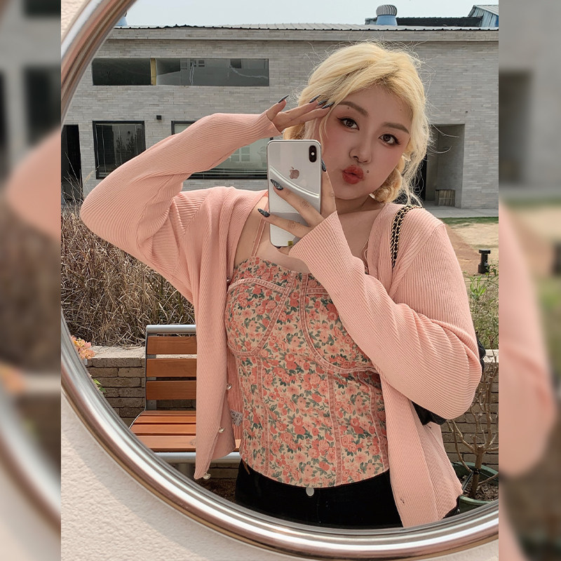 LTGIRL春夏新款大码必败糖果色显瘦宽松大码必败百搭纯色针织开衫