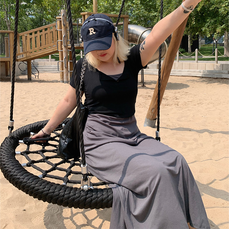 LTGIRL大码性感辣妹修身显瘦藏肉吊带裙街头优雅加长款灰色连衣裙,女装/女士精品,连衣裙,淘宝优惠券,粉丝福利购,淘宝优惠卷