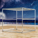 镀锌钢管晾衣架户外大型晾晒落地可移动挂衣架室外防风防锈晒被子