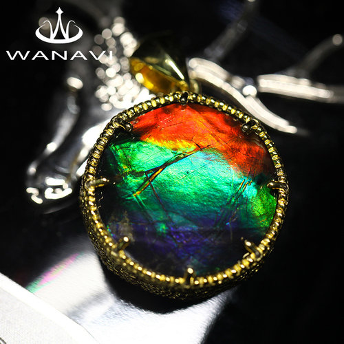 加拿大925银时来运转挂件斑彩石