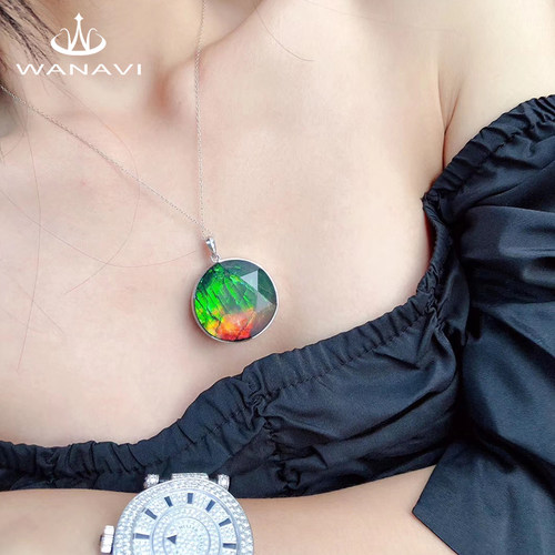 瓦萨比天然大卫星吊坠男女斑彩石