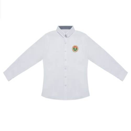 广雅校服礼服衬衣小学初中高中男2025白色长袖衬衫