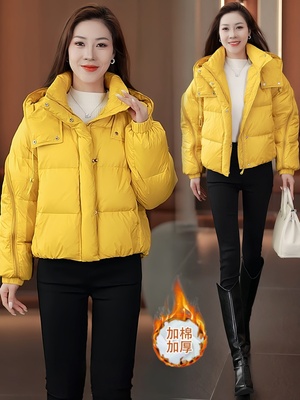 MONLOUVE加厚保暖服女士冬装新款爆款显瘦连帽外套小个子洋气面包