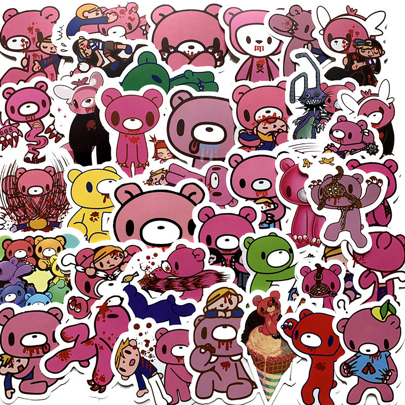 50张愤怒熊个性贴纸防水行李箱贴纸笔记本贴纸潮牌logo欧美品牌旅行箱