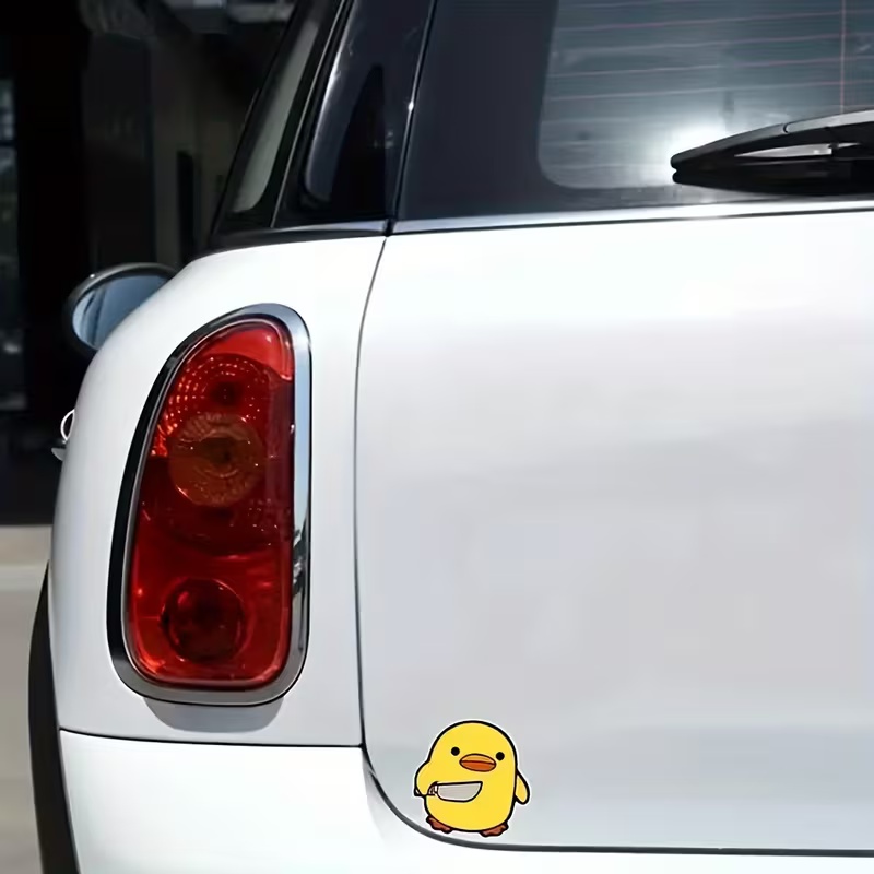 鸭子刀车贴装饰电动车摩托创意