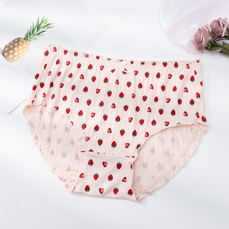 大码纯棉内裤女中腰柔软透气无痕