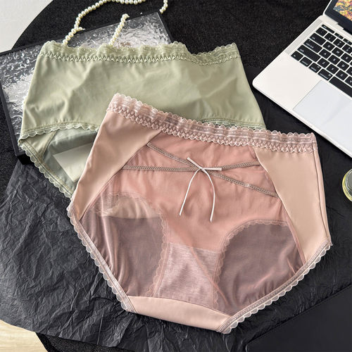 大码蕾丝内裤女胖mm中腰性感纯欲