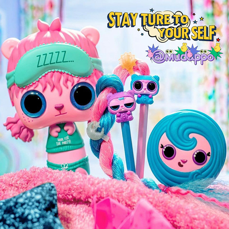 3合1可爱y2k彩色假发夹子套装