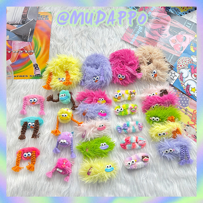 可爱多巴胺y2k辫子毛绒绒发饰