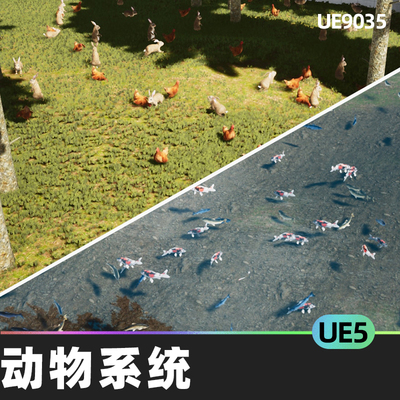 Small Animal Behavior Set动物系统5.03虚幻5.3蓝图UE5鳄鱼兔子