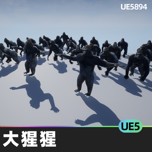 Gorilla with groom大猩猩UE5虚幻引擎人物角色3D模型动画低聚