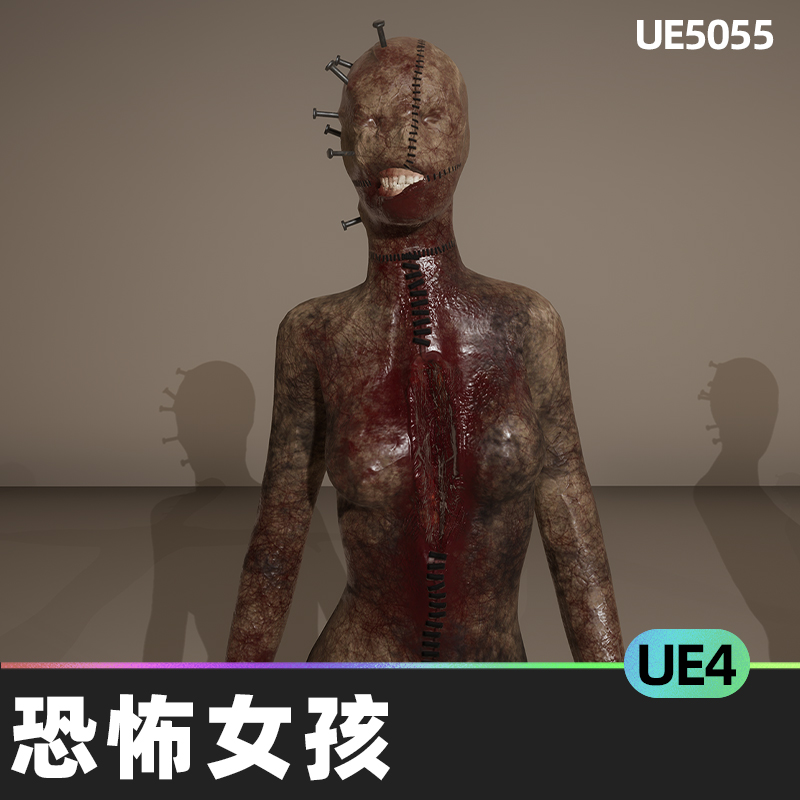 Creepy Girl恐怖女孩UE4人物角色虚幻引擎僵尸恐怖幻想女性皮肤