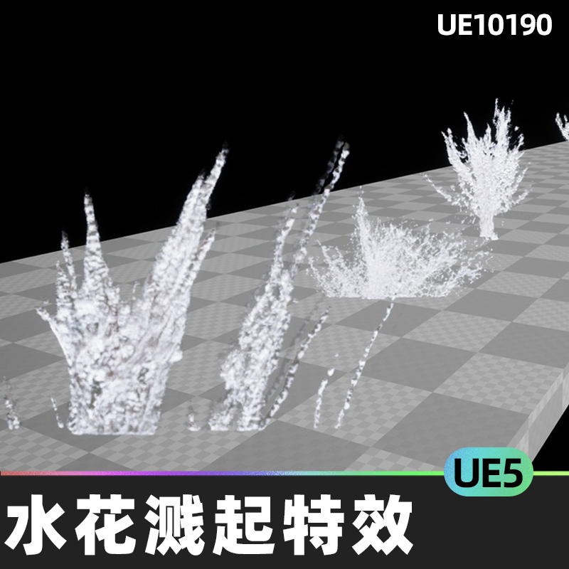 Water Splash Pack 01 水花水珠溅起特效5.5虚幻引擎UE5视觉效果