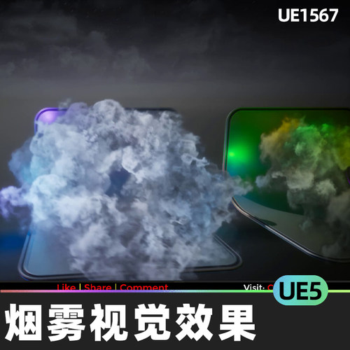 Loop Smoke Niagara 02环烟尼亚加拉视觉效果烟雾材料UE4游戏资产