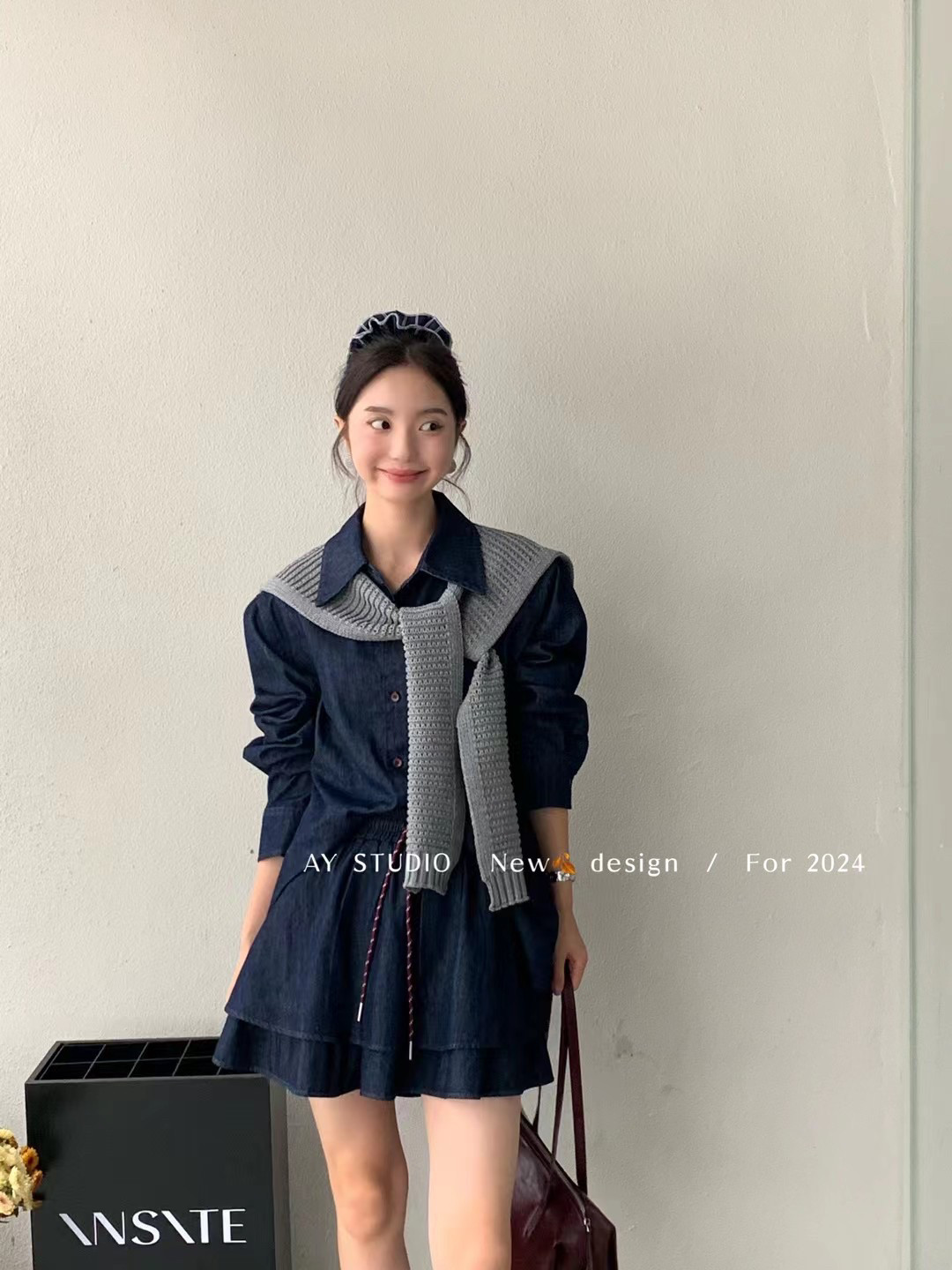 AY STUDIO韩版设计感针时尚套装