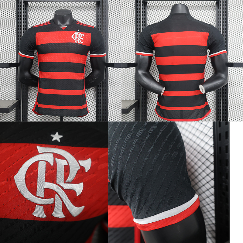 弗拉门戈主场球员版球衣修紧身24-25 Flamengo home jersey shirt-封面