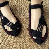 男款 女士凉鞋 布草鞋 草鞋 土家族特产纯手工编织沙滩鞋 系带凉鞋 布鞋