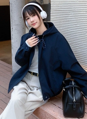 秋新款时尚修身百搭连帽外套设计感百搭女小个子上衣CB85103优雅