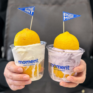 网红冰淇淋杯一次性塑料透明冰激凌杯子360ml迷你小咖啡杯冷饮杯