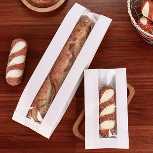 开窗面包袋毛毛虫法棍防油包装袋长条烘焙列巴纸吐司面包袋印logo