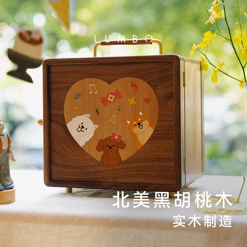 告白实木高档首饰盒生日礼物图片