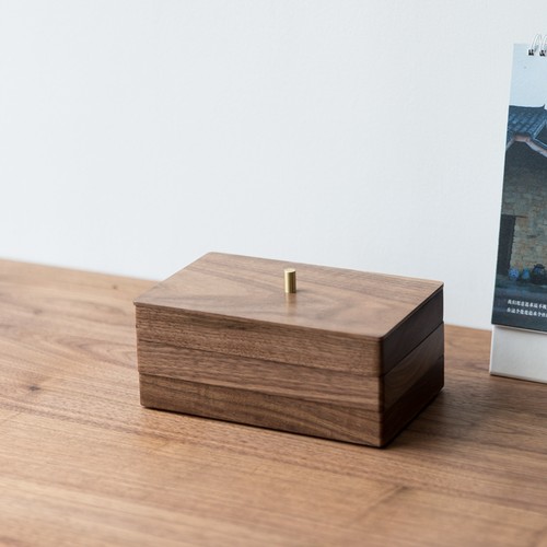 LUMBO良白一方首饰盒黑胡桃木