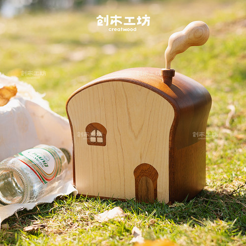 面包屋存钱罐乌檀实木儿童可爱