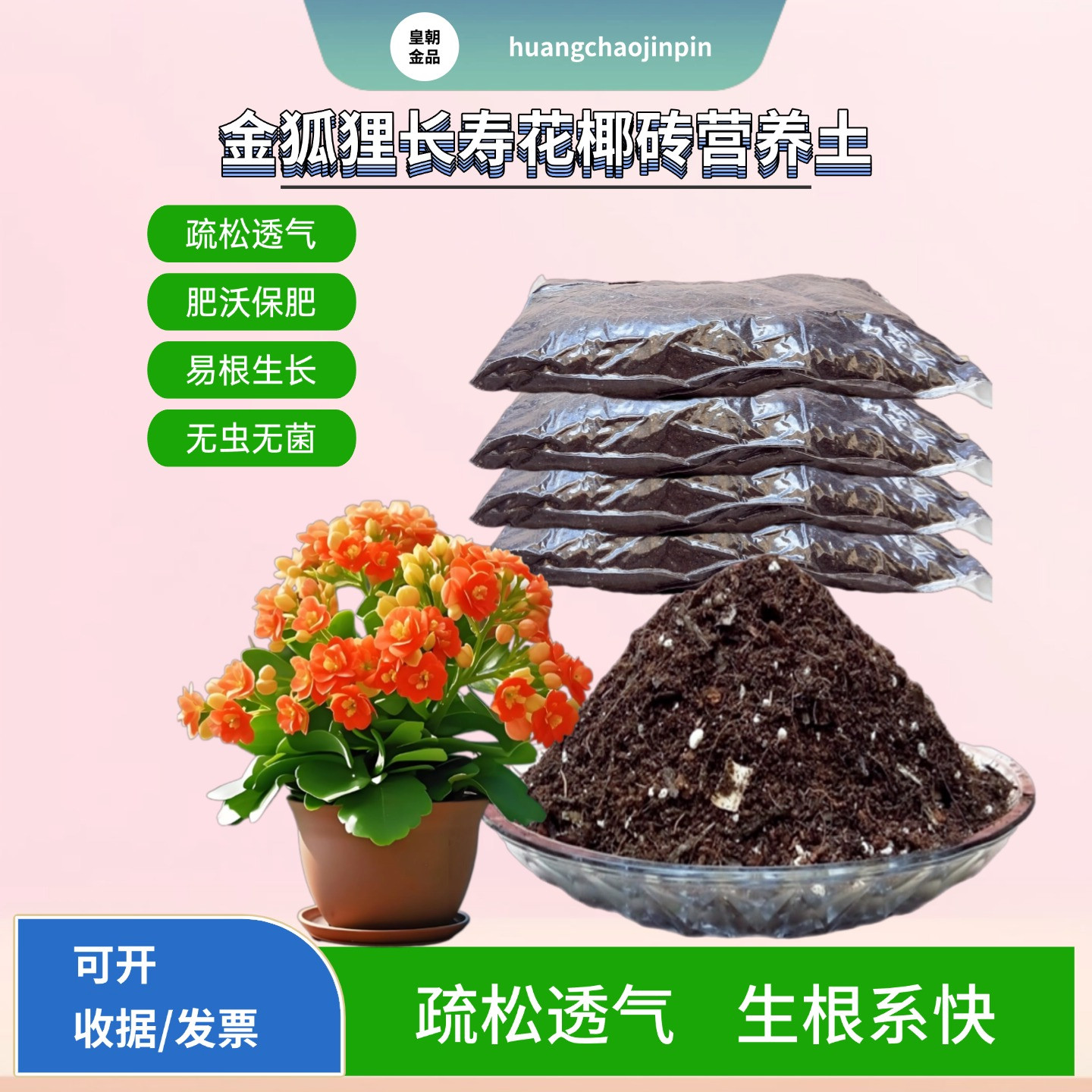 金狐狸长寿花重瓣盆栽椰砖营养花土疏松透气室内外绿植育苗种植土