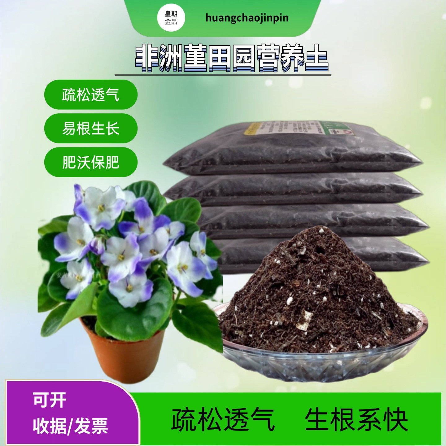 非洲堇紫罗兰盆栽田园营养土室内阳台花卉绿植疏松专用育苗种植土