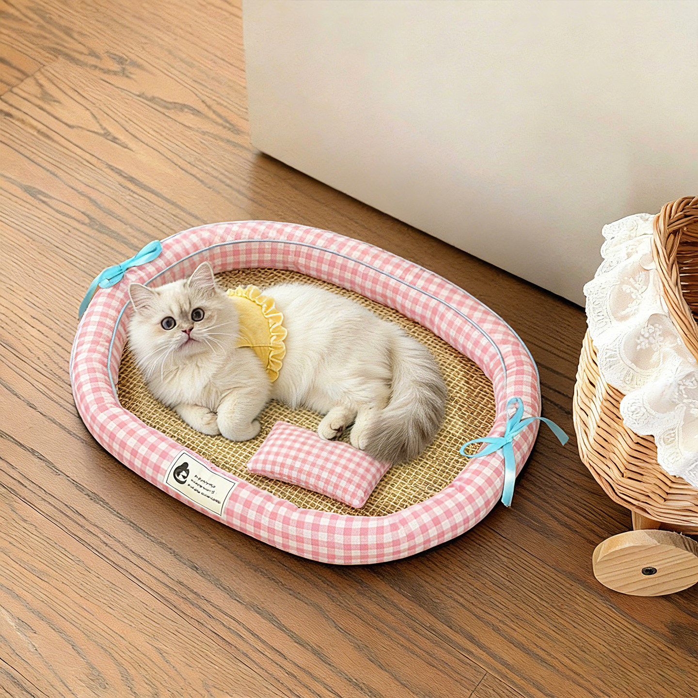 猫咪垫子四季通用夏季冰丝凉席透气舒适小中型犬比熊雪纳瑞趴趴垫