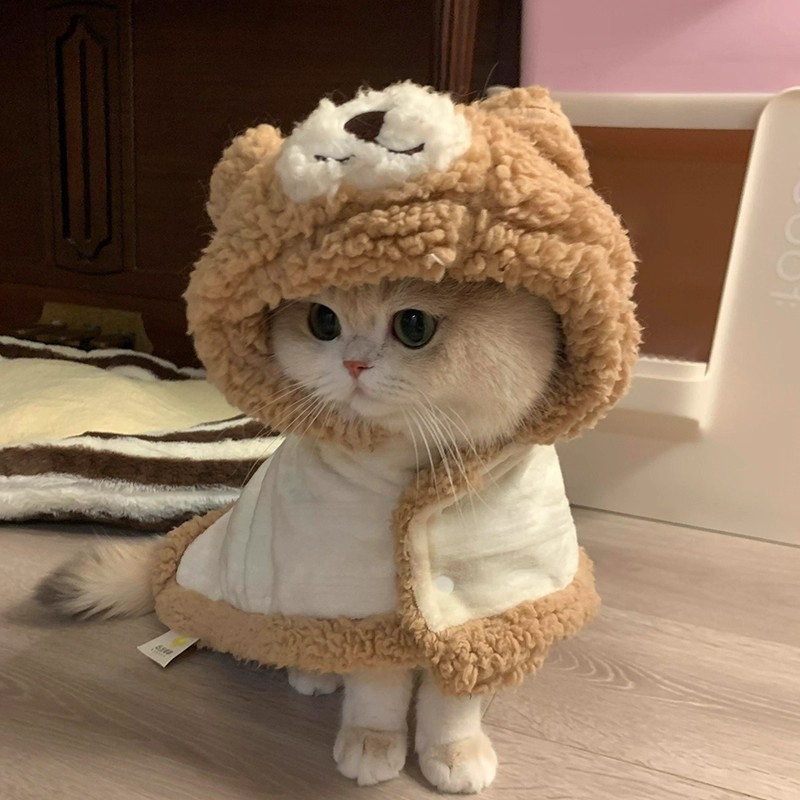 猫咪衣服秋冬款斗篷披风保暖加厚宠物狗睡袍被子毛毯可爱防掉毛