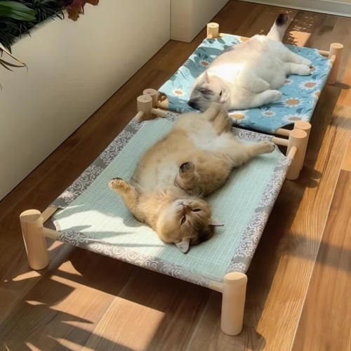 宠物狗狗行军床凉席夏季狗窝猫窝四季通用可拆洗猫床离地防潮透气