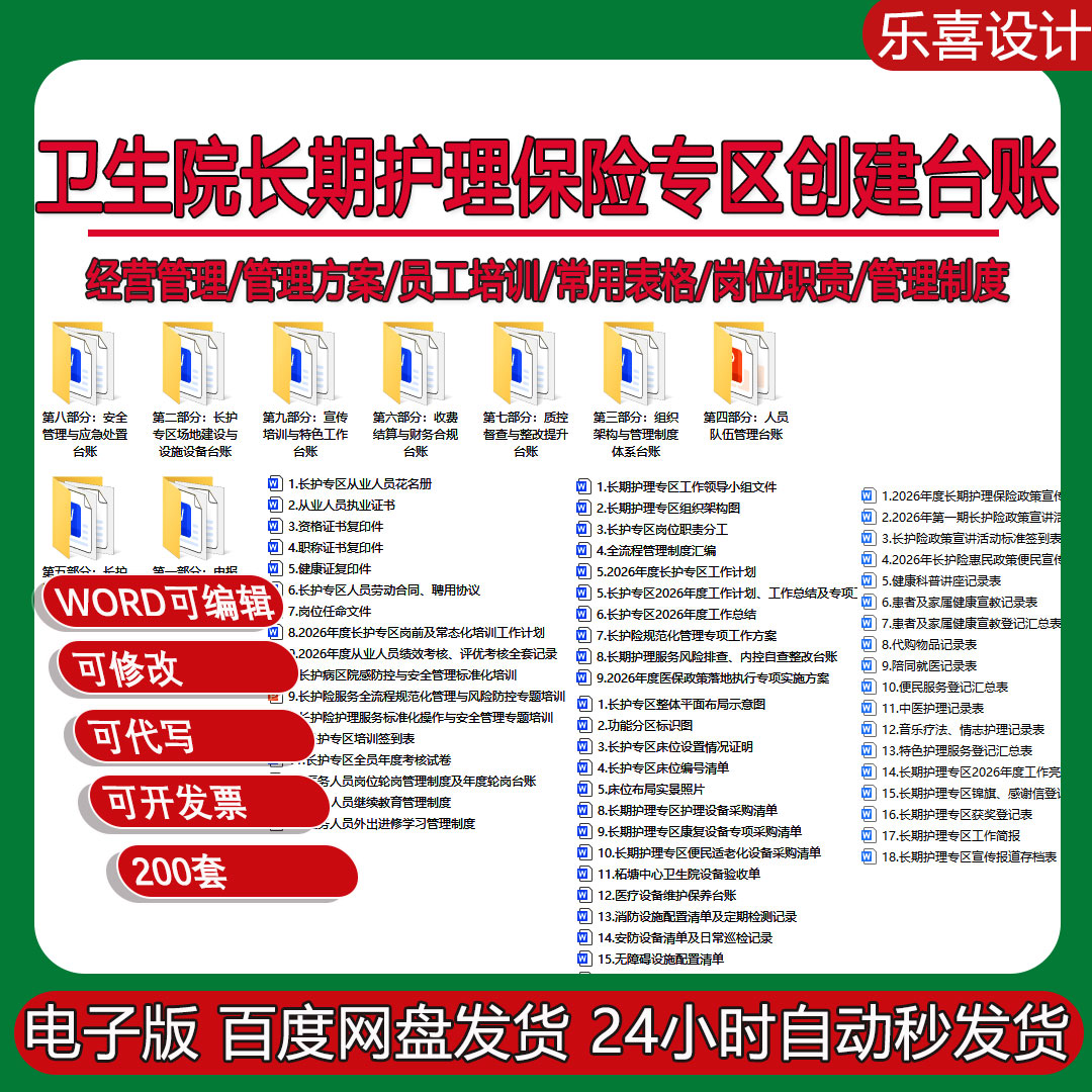 卫生院长期护理保险专区创建安全台账组织架构图及领导小组文件