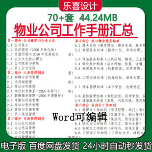 物业公司工作手册人事行政财务管理制度各岗位工作细则及服务标准