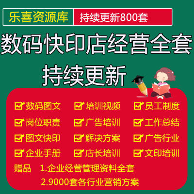 数码图文培训资料广告行业解决方案快印店装修设计及店长培训手册