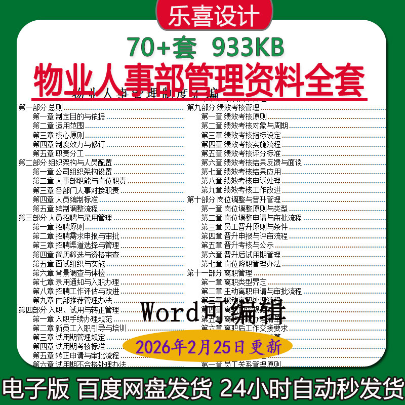 物业人事薪酬福利岗位调整与晋升绩效考核及员工培训管理制度汇编