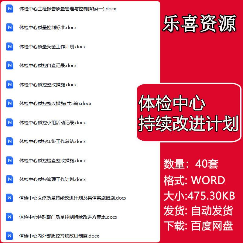 体检中心持续改进计划总结质控小组活动记录质控检查整改措施方案