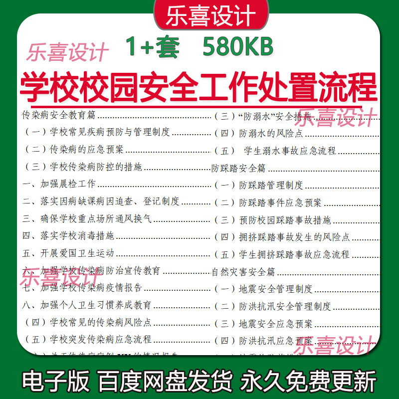 学校校园传染病教育交通防溺水安全管理制度应急预案工作处置流程