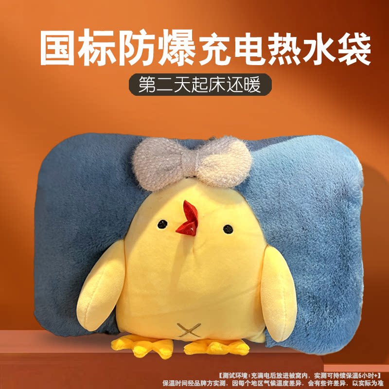 充电热水袋防爆电暖宝可拆洗双插手暖手宝暖宫暖腹暖宝宝月子保暖