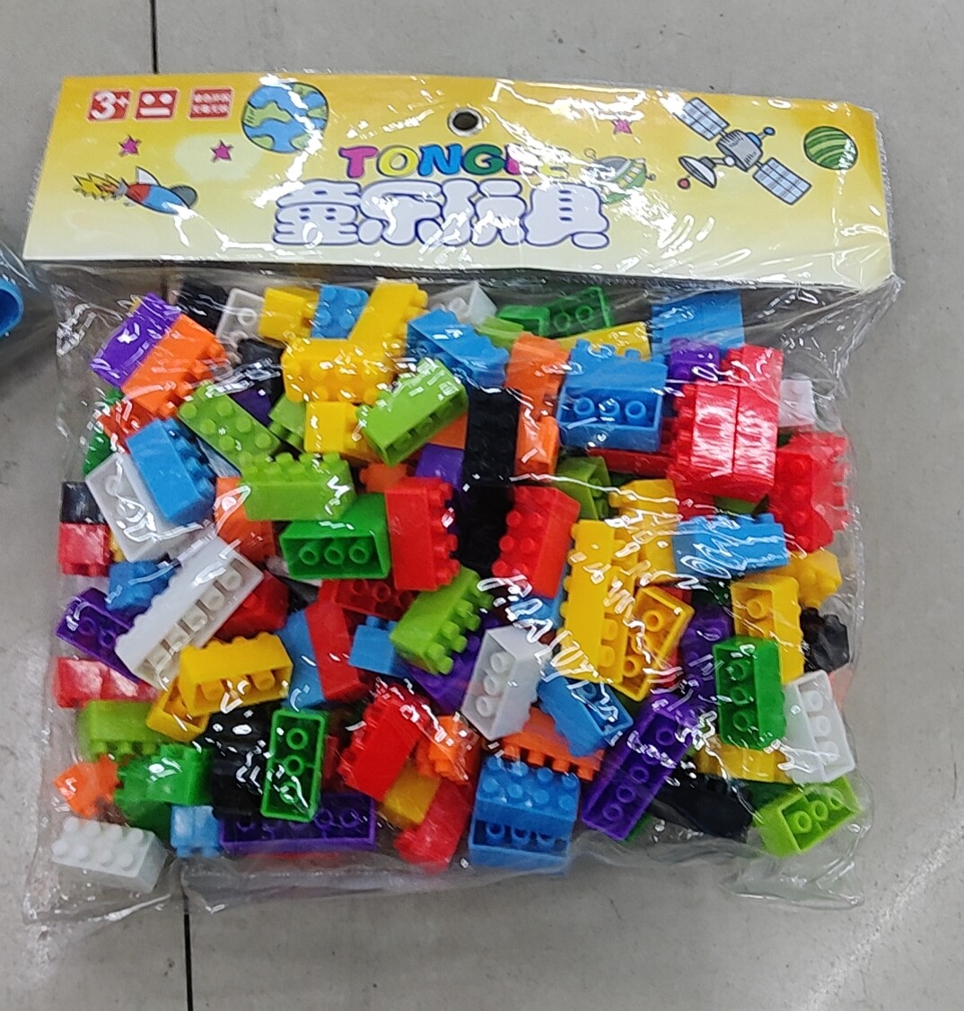 童乐玩具袋装拼装房子大颗粒益智儿童拼装玩具塑料积木聪明棒水管