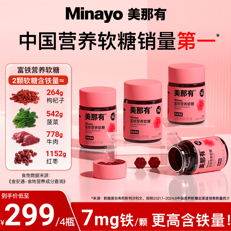 Minayo美那有富铁软糖高阶元气铁女性铁剂孕妇可用