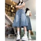 2025春夏直筒7分牛仔裤夏季复古水洗做旧直筒牛仔裤女男裤，男装牛仔裤，电商A306A